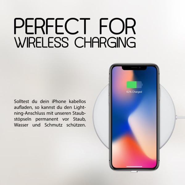 Pölysuoja yhteensopiva iPhone X/Xs/Xr/11/11Pro/SE/12/12Pro/13/13Pro/14/14Pro - Alumiinisuojaus - Ilmainen silikoniklipsi - Punainen