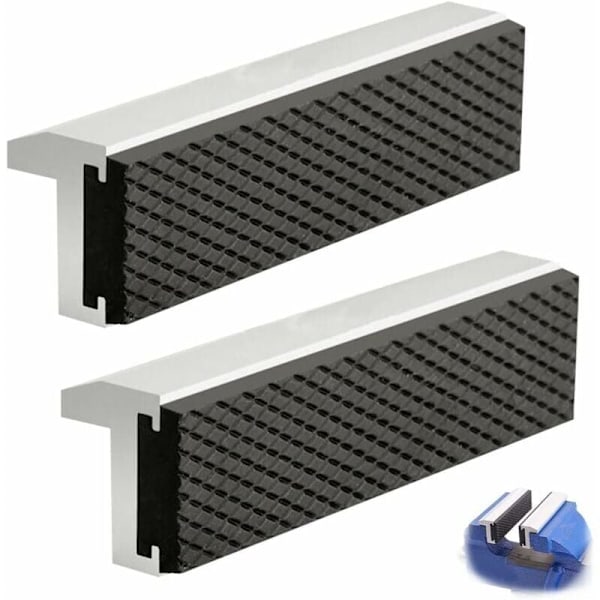 2 st Skyddande käftar för ändamål, reservkäftar i aluminium med magneter för extra flexibla käftar gummi i aluminiumlegering från 125 mm tillbehör för tryck pl