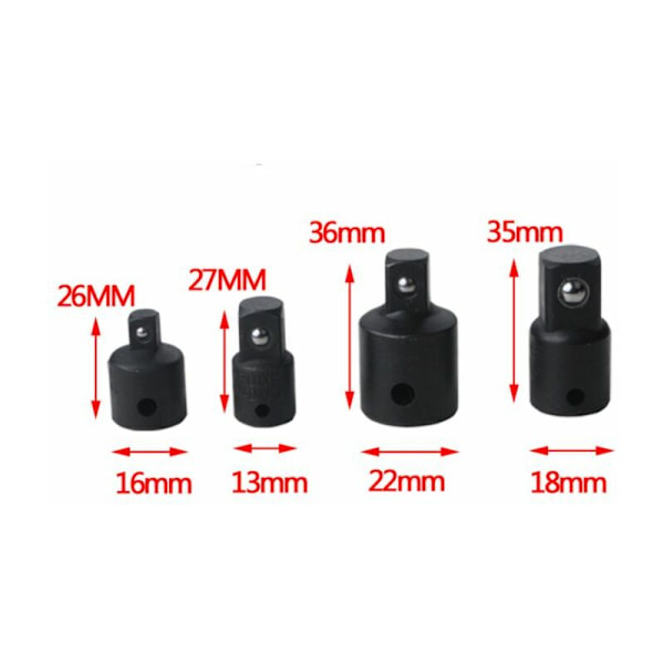 Spel med förstärkare och reducerare spärradapter reducerande adaptrar för hylsor och bits triumfer 4st 1/2 \"1/4\" 3/8 \"pill