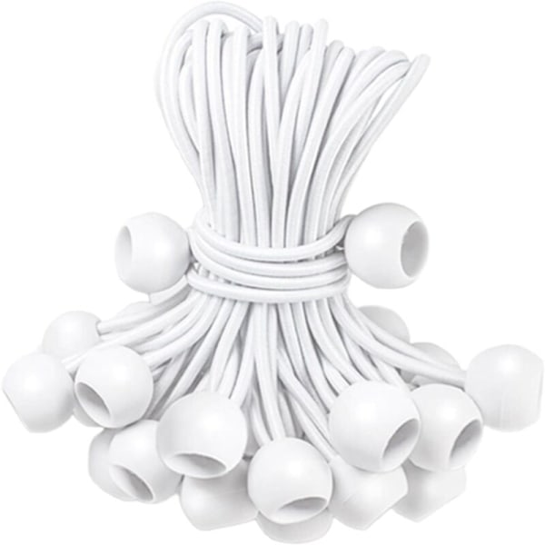 50 elastiske spændere, elastisk boule-spænder, bache-spænder, spænder med kugle, elastisk sandow til bache, telte, camping