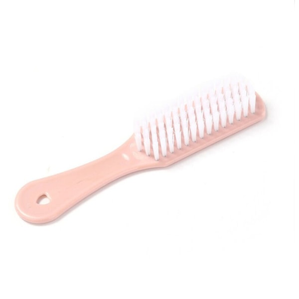 1 skoborste i plast för att tvätta kläder, rengöra sneakers, hushållsartiklar (rosa)