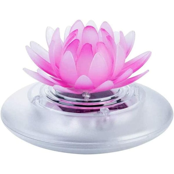 Floating Solar Lotus Light, Fargeskiftende Lily Flower Light, Flower Nattlampe, Hagefontene Flytende fisketanklys