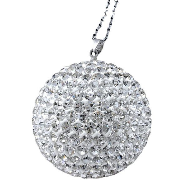 Kristallipallo Auton Takaikkunan Peilikoriste, Rhinestone Riippuva Auton Koriste, Kristalli Auringonajo Pallokoriste, Auton Sisustus (Hopea)
