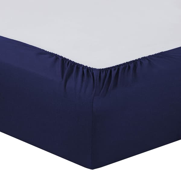 Lagen 150 x 200 cm - Farver: Navy - Bomuld: 57 Garn - 4 Elastiske Hjørner