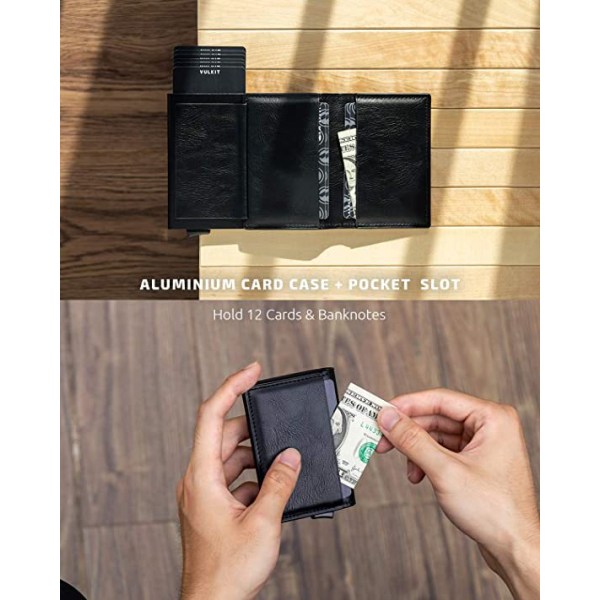 Kaffefarve RFID-blokerende kreditkortholder Ægte læder Pop