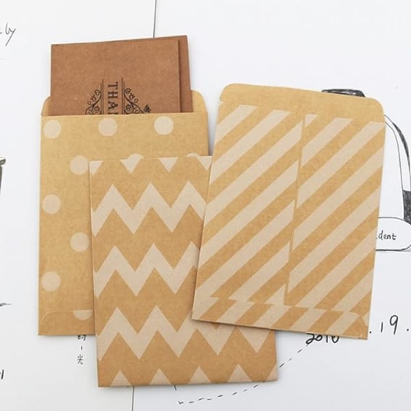 100 st (5 stilar) Brun botten Kraftpapper, Pappersgodispåse, Godispapperspåse, Ansök om jul födelsedag bröllopsfest