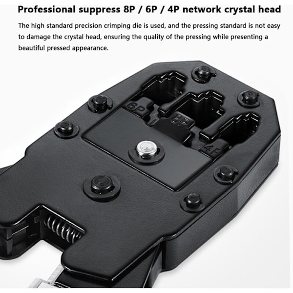 Kit med RJ45 RJ11 RJ12 Handskit nätverksreparationsverktygssats med kabeltestare, fjäderklämma, crimpverktyg, crimptång