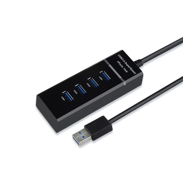 4 porte professionel højhastigheds USB 3.0 ekstern multi hub udvidelseshub sort til bærbar computer