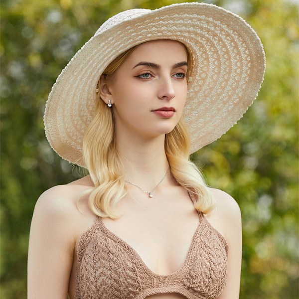 Kvindernes solhat, kvindernes strand foldbare bredskyggede sommerblonde solhat