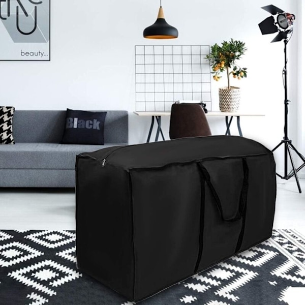 Vattentät Förvaringsväska för Trädgårdsmöbelkuddar, 210D Oxfordtyg Utomhus Förvaringsöverdrag Vattentätt Anti-UV Uteplats Tygtäckning (116x47x51cm)