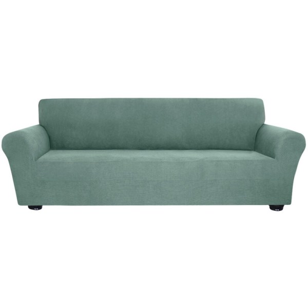 All-inclusive elastisk tykk fastfarget sofaovertrekk (tegrønn, fireseters sofa (anvendelig mellom 235-300cm))