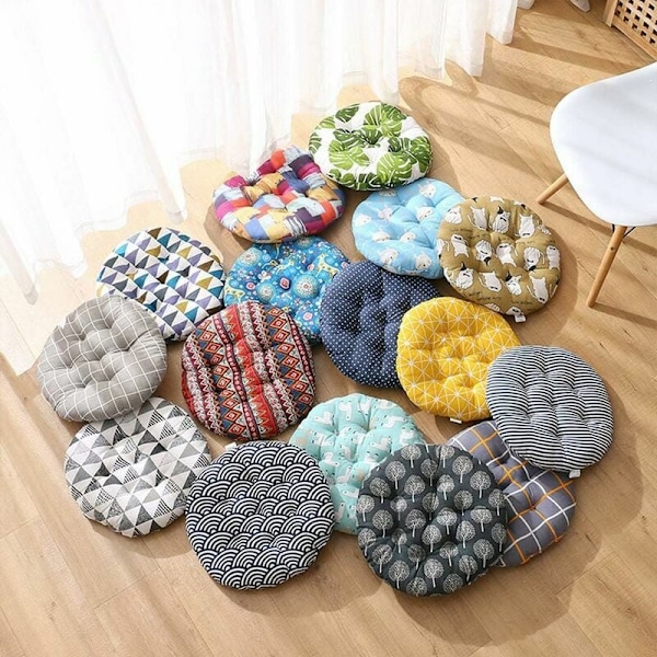 2 sittdynor 40x40cm, stolsdynor för inomhus- och utomhusbruk - Dekoration av trädgårdsmöbler stolsdynor. (Rund)