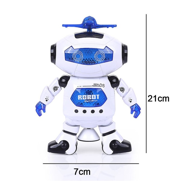 360 krop roterende dansende robotlegetøj med LED-lys, der blinker og musik, elektronisk børnerobot