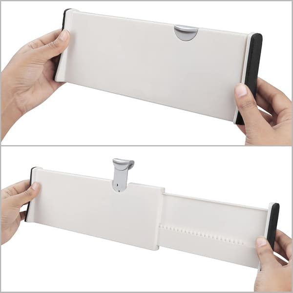 Modulär plastskåpsavdelare (set om 4) - L28 x H10 cm - Förlängningsbar