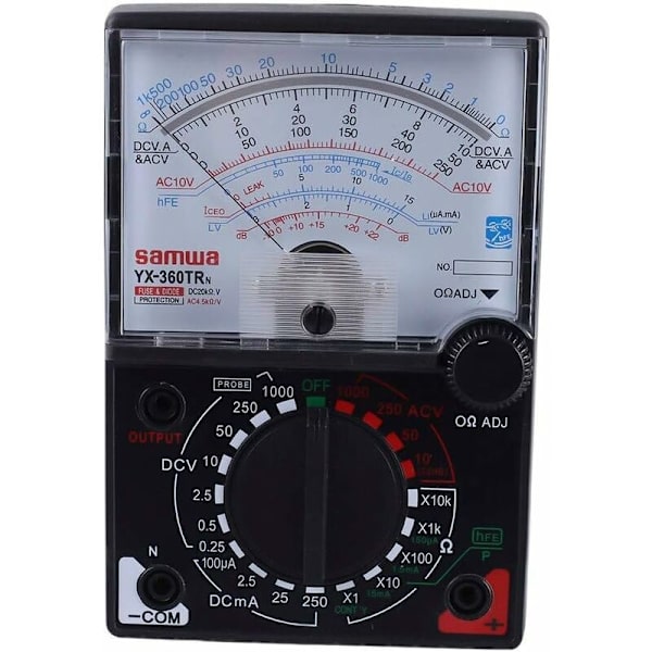 Analog Multimeter, Multimeter Tester AC DC Voltmeter Ammeter Ohmmeter Analog Multimeter Spænding Strøm Modstandsmåling