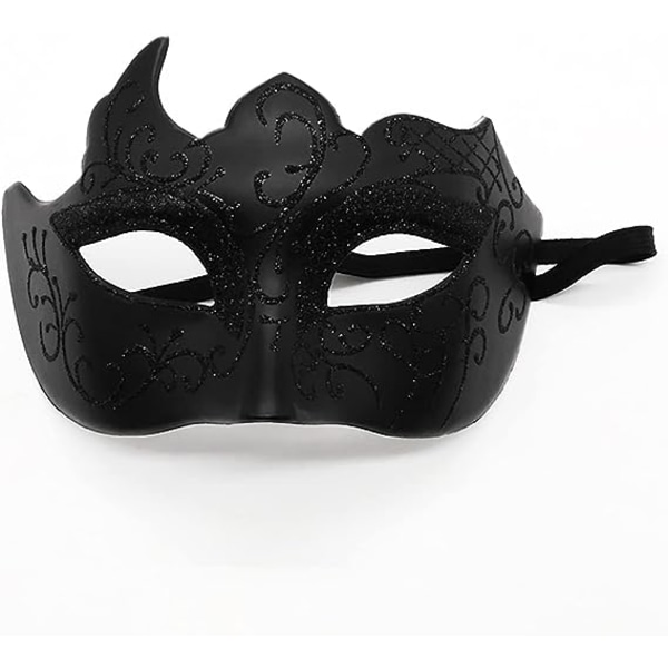 Sort - venetiansk maske, maskerademaske, venetiansk maske til cosplay