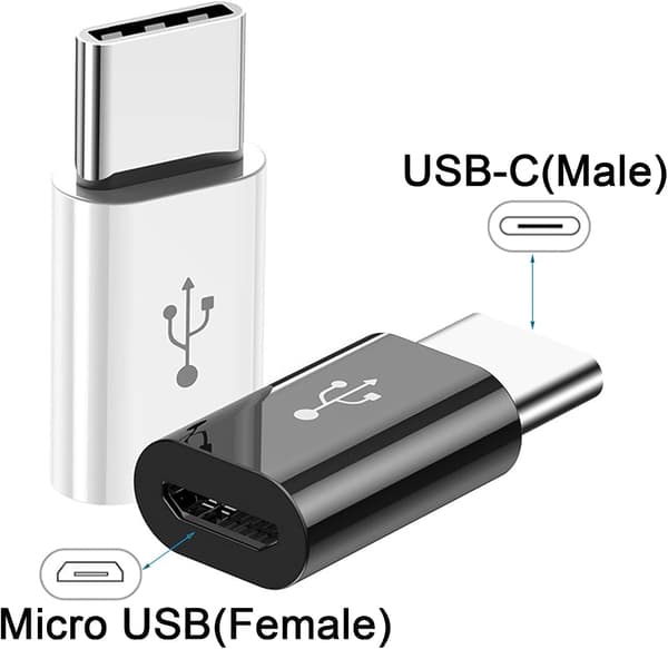 2 st USB C-adapter, USB C till Micro USB-adapter Typ C hane till Micro USB hona, Micro USB till USB Typ C-adapter, för P20/30 Andra smartph