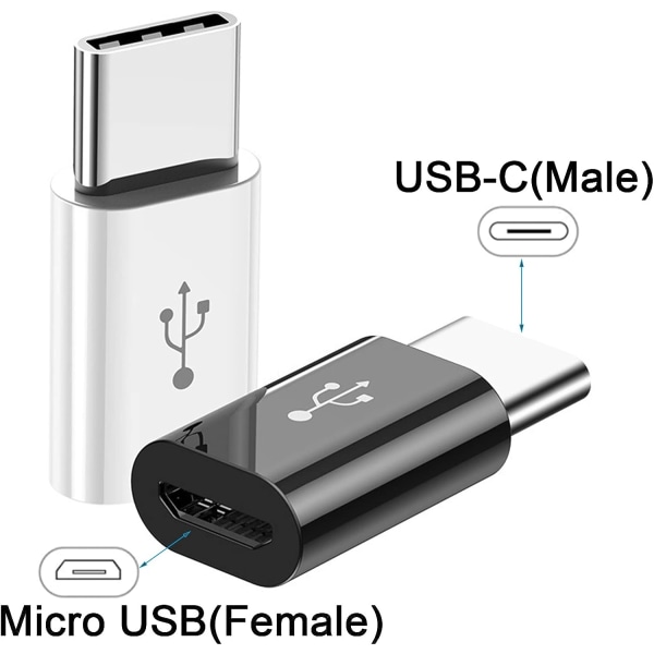 2 stycken USB C-adapter, USB C till Micro USB-adapter Typ C hane till