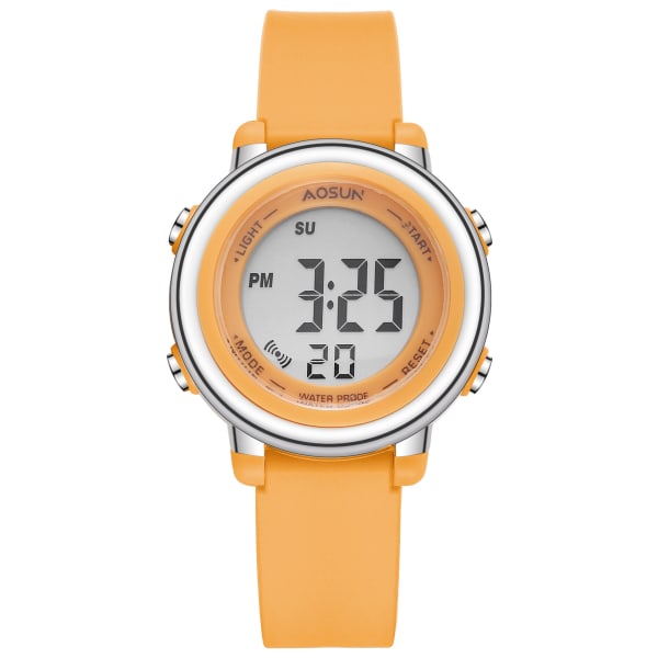 Lasten kellot pojille ja tytöille, vedenpitävät digitaaliset kellot taaperoille, lasten pehmeät watch (oranssi)
