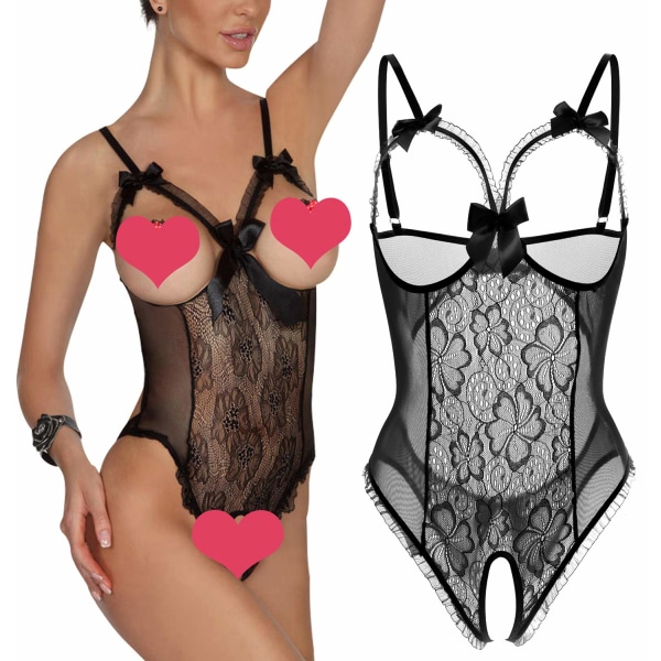 Lingerie til kvinder, sexet teddy, one-piece, blonde babydoll, bodystocking, natkjole, plus size