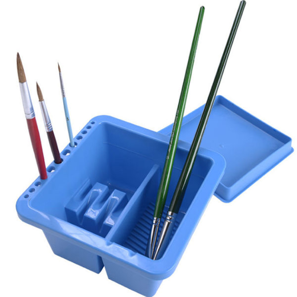 Børste Spand Maling Vask Pensel Bassin 3 i 1 Pensel Pot Rengøring Pensel Holder Multifunktion Akvarel Maling Palet Pensel Box Vaskbar Makeup Pensel Po
