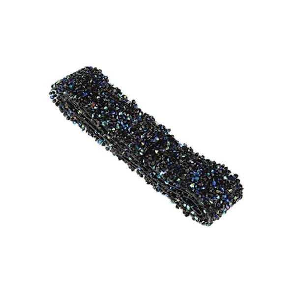 (Musta, 30mm) Akryyli jalokivi nauha timantti glitter nauha jalokivet
