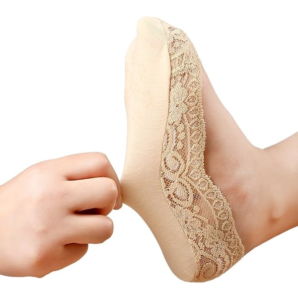 10 par osynliga spetsbåtsockor halkfria ankelsockor osynliga strumpor för kvinnor