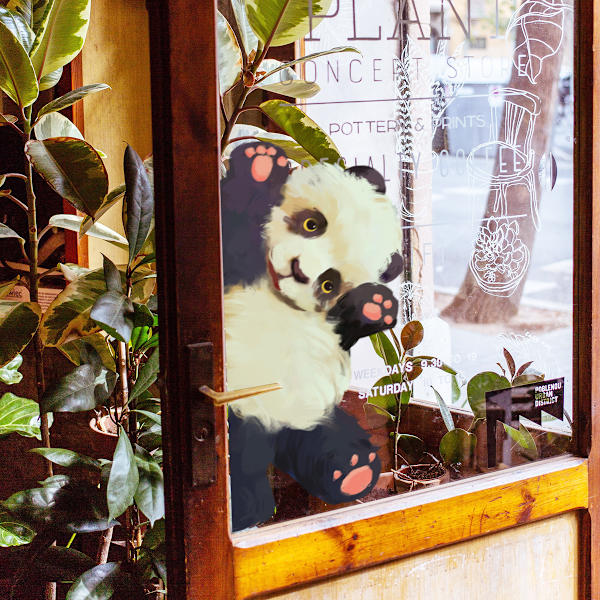 Ikkunatarrat - 1 Upea Panda-kuvioinen koristeellinen staattinen tarra estämään lintuja törmäämästä ikkunoihisi