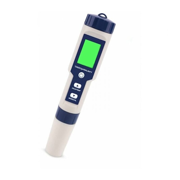 PH-tester Elektronisk måler 5-i-1, PH & TDS & EC Saltholdighed & TEMPERATUR VANDKVALITET, LCD-skærm og læsenøjagtighed, til drikkevand, akvarier