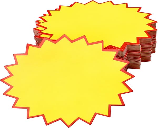 100 stk. papirsalgsprisseddel 3,2 x 4,3 tommer