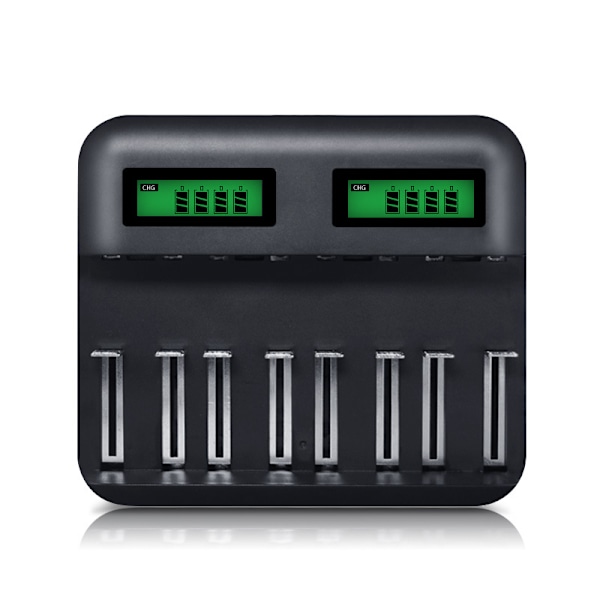 LCD Universal Batteriladdare, Universal Laddare för AA/LR6, AAA/LR3, C/R14, D/R20 Ni-MH Uppladdningsbara Batterier med Typ C Micro USB Ingång, Laddare