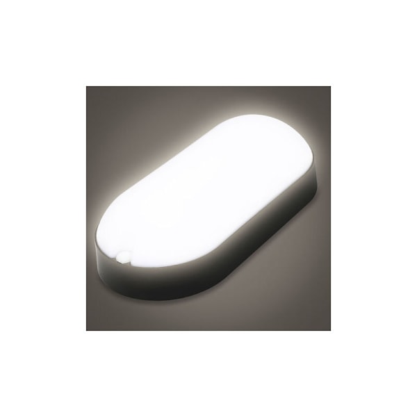 LED-belysning Våtrom LED Taklampe LED, Oval Fuktsikker Vanntett Lampe 15W Baderomslampe IP54 - Svart