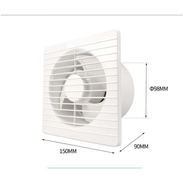 Lavenergi Badeværelse Støjsvag Køkkenventilator Badeværelsesventilator 4 tommer Ventilator Klassisk Ventilator