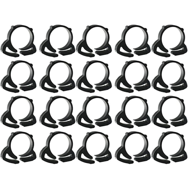 Sæt med 20 nylon strammehalskæder med plastikskralde til vandingsslange (φ20 mm)