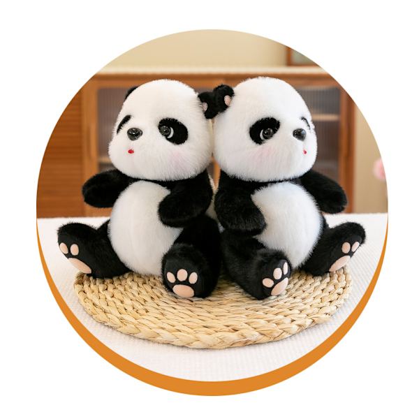 Baby dukke sidder model 45cm imiterer den søde panda dukke