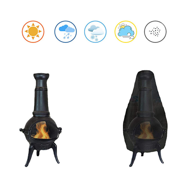 84x21/48cm Vattentätt runt eldfatsöverdrag, Utomhusöverdrag för hemmet Grillöverdrag BBQ Skyddsöverdrag BBQ Gångöverdrag med åtdragningssnöre, exteriör