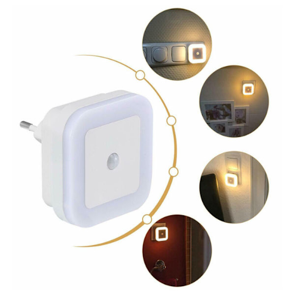 2 st LED energibesparande nattlampa, varmt vitt ljus, barns sovrum korridor trappor, HANBING