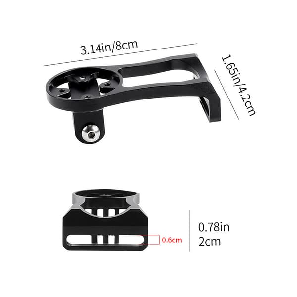 Sort GoPro cykelstyr forlængerbeslag til NiteRider adapter