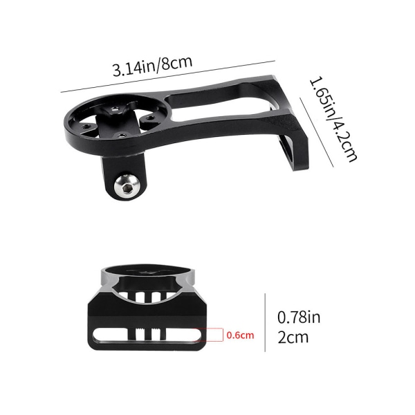 Svart GoPro cykelstyre förlängningsfäste för NiteRider-adapter
