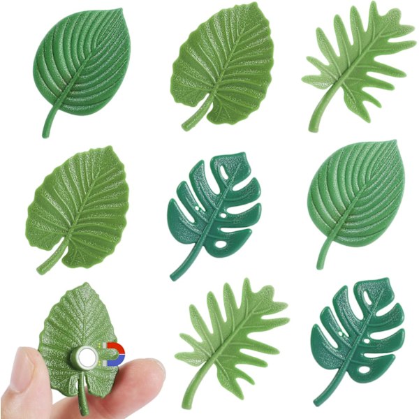 8 kpl Monstera-kasvin jääkaappimagneettia, trooppiset lehdet Jääkaappimagneetti 3D Kasvi Jääkaappimagneetti Söpö koristemagneetti Tarrat Jääkaapille Lokerosetti