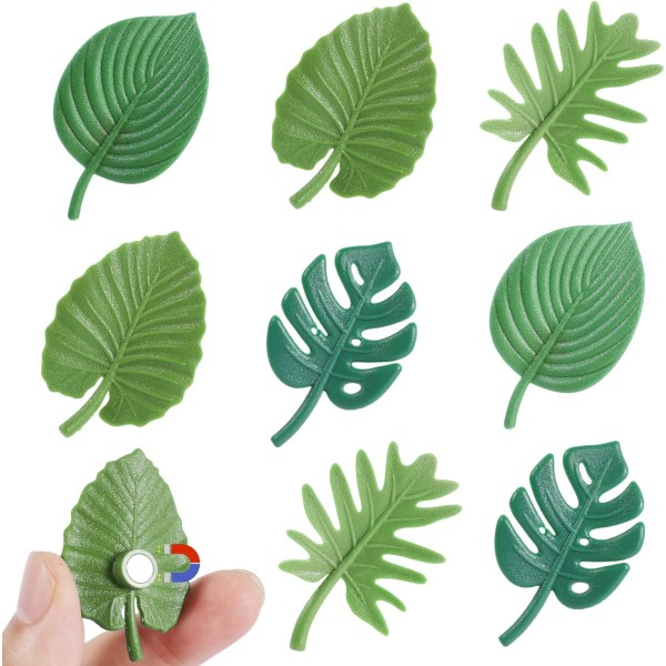 8 st Monstera Plant Kylskåp Magneter, Tropical Leaves Kylskåp