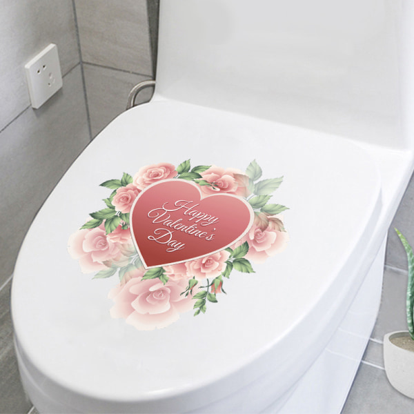 Kjærlighetsblomst slagord toalettsetetrekk klistremerke, hjemmeinnredning veggsti