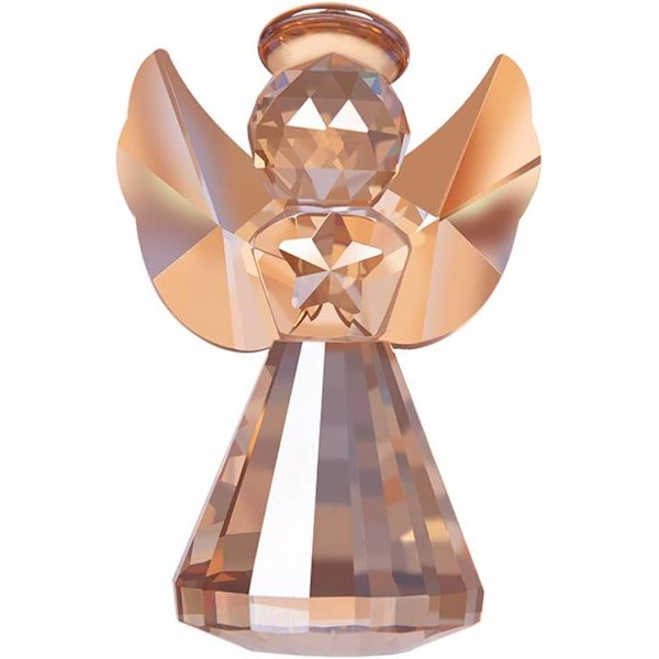 Krystal Engel Statue Dekorativ Glaspynt Julepynt Kvinders Gave Rosenguld