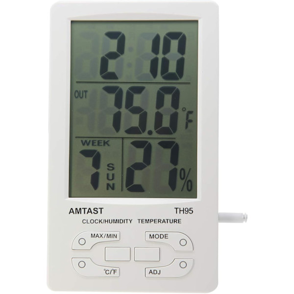 Digitalt indendørs og udendørs termometer hygrometer fugtighedstester temperaturmonitorer med eksterne sensorer