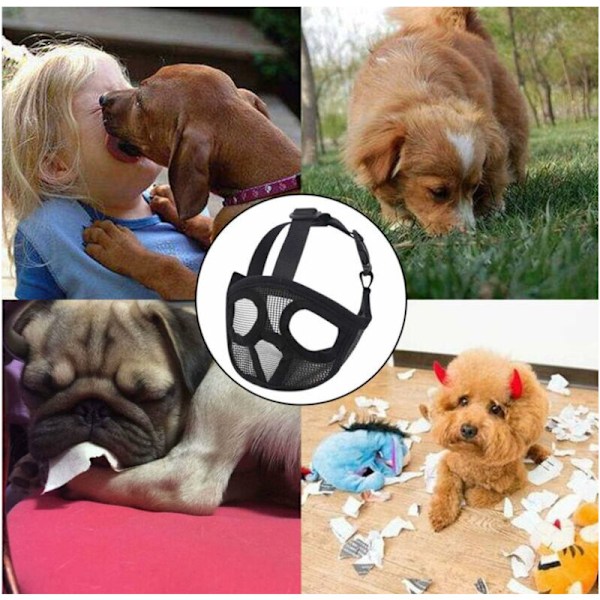 Koko S (6-13,5 kg) Koiran kuonokoppa MUSELIER FOR DOG IN MEXE DOG MUSE MUST MUSEAU säädettävä KUONOKOPPA RANSKANBULLDOGILLE ANTI-pureminen/pureskelu/kiinnityskansi Bulld:lle