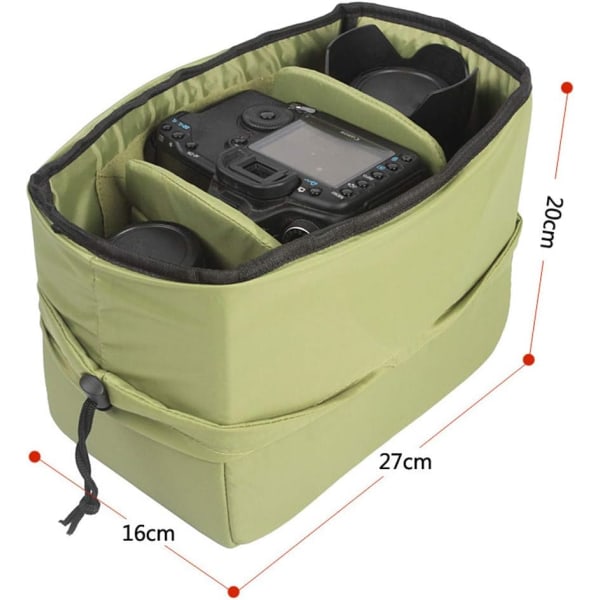Vihreä - Veden- ja iskunkestävä SLR-kameralaukkusuoja, jossa h