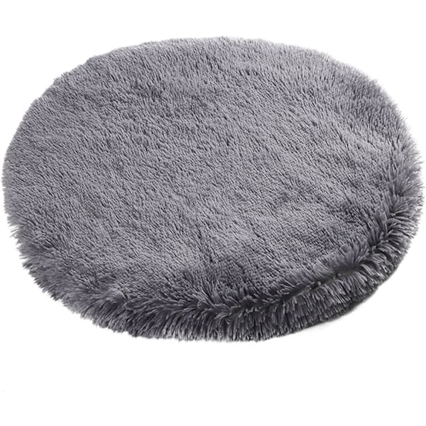 Super Soft Plush Pet Mattress, Pet Supplies, Pet Floor Mat, for Pets up to 4kg, Dark Gray, Round Diameter 60cm (All Seasons)