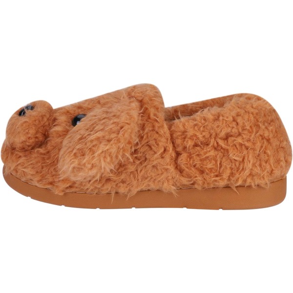 Sødt bomuldsslippers til kvinder vinter indendørs soveværelse slippers til kvinder tegneserie hund skridsikre slippers plys 6/6.5UK