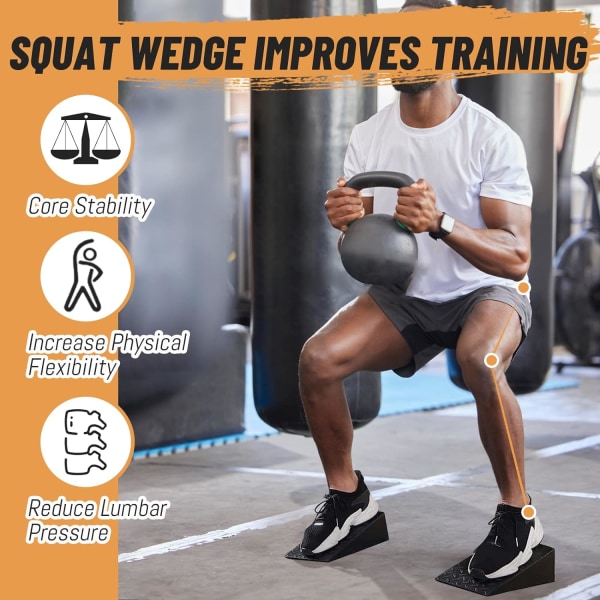 2 STK Squat Incline Boards, skridsikre squat wedges til squats
