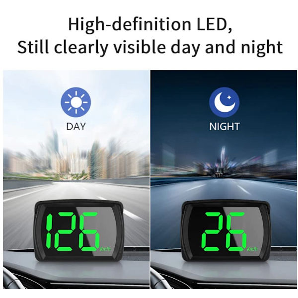 Auto HUD Head Up Display Head Up Display 2.8\" KM/H Hastighetsmätare med GPS-chipset för cykel motorcykel lastbil bil skoter